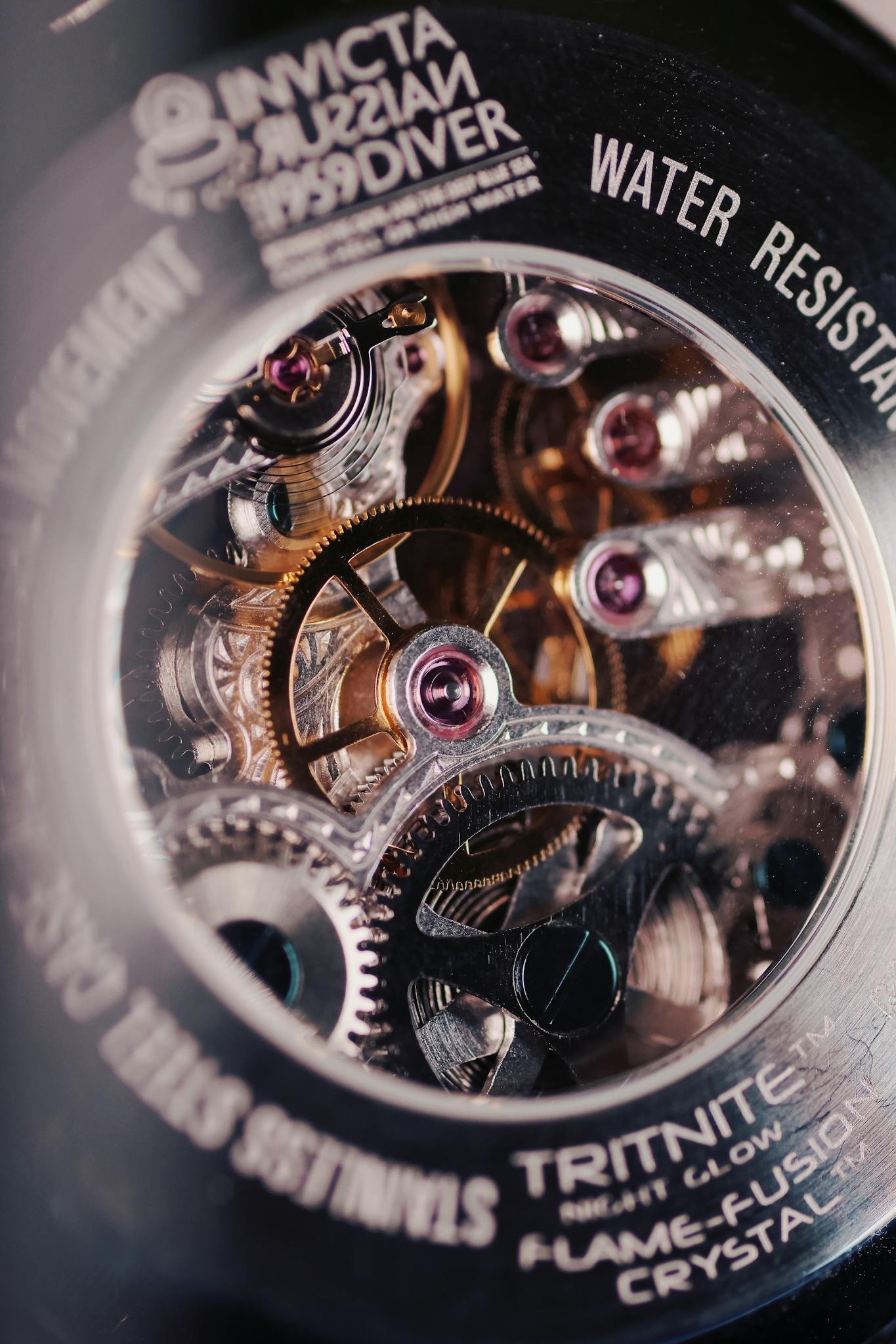 Detailed macro shot of watch gears showing precision engineering.